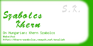 szabolcs khern business card